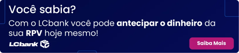 Banner LCbank com texto "Com LCbank você pode antecipar o dinheiro da sua RPV hoje mesmo