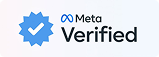 Selo Meta Verified azul com ícone de check e texto "Meta Verified